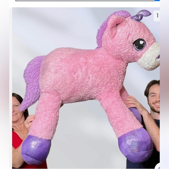 Goffa Jumbo 48” pink/rainbow unicorn plush. Like new - Picture 1 of 8